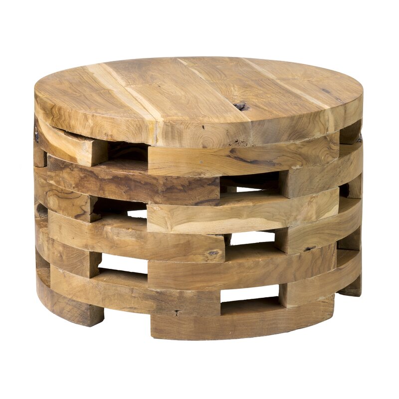 24+ Solid Wood Round Drum Coffee Table Vivo Wooden Stuff